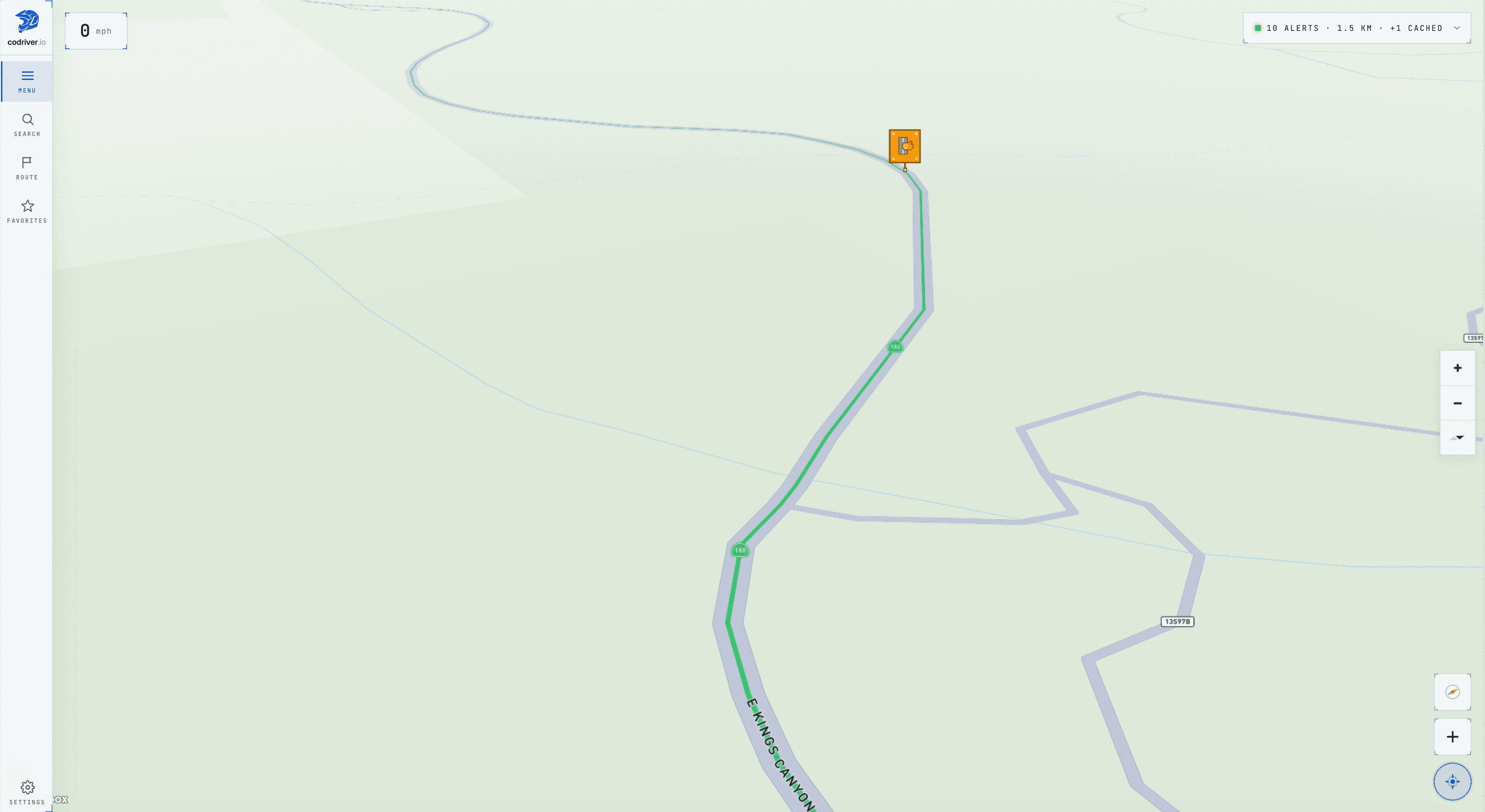 codriver app, on the Tesla center display