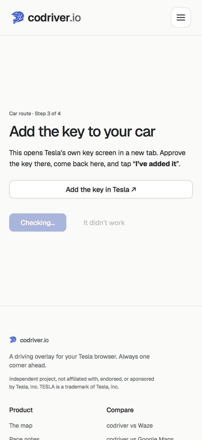 Step 3 of 4 after tapping I've added it: the button reads Checking